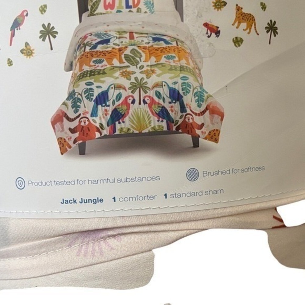 The Big One Kids Jack Jungle Animals "Stay Wild" 2-Piece Comforter Set Twin - Picture 7 of 7
